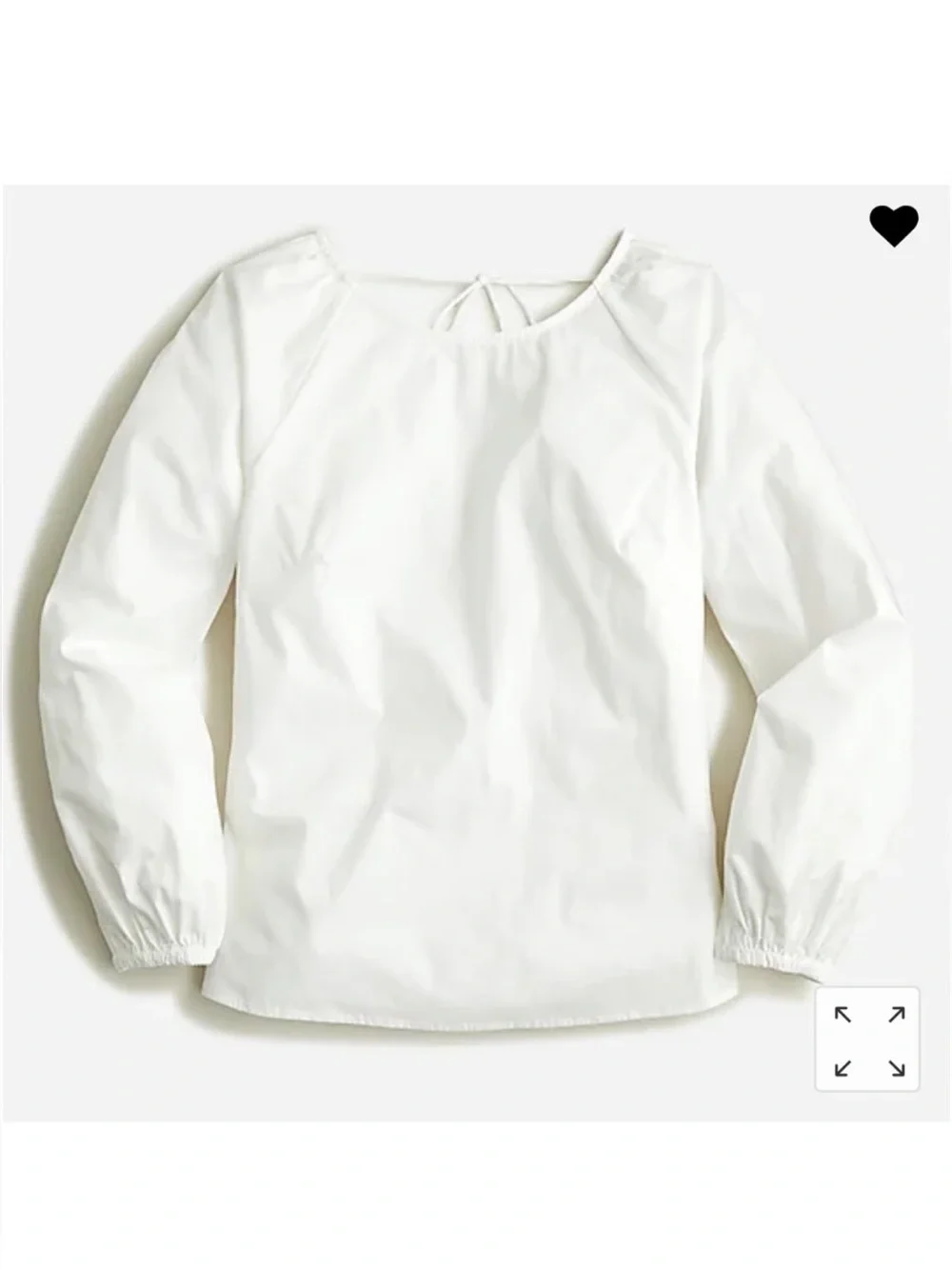 Jcrew White Tie-Back Peasant Blouse - Women's Top stretch cotton classic
